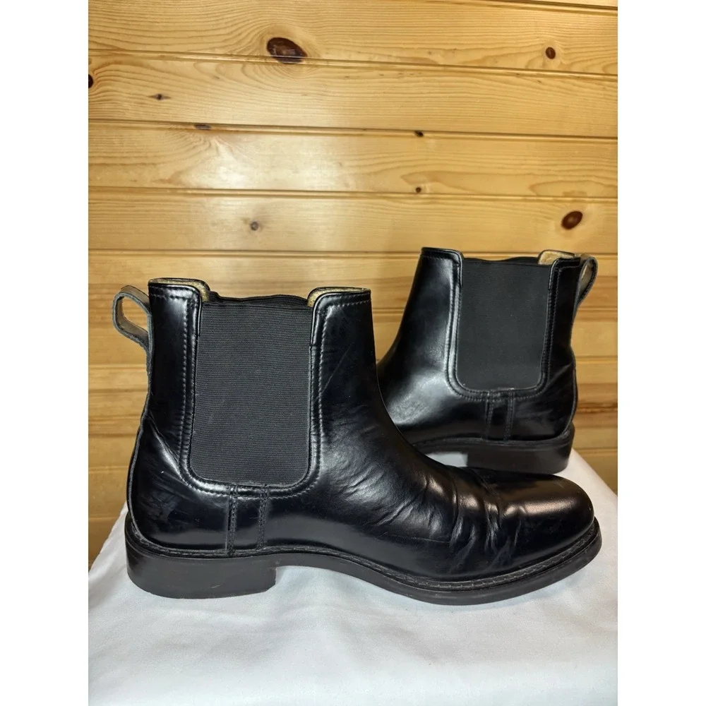 Cole‎ Haan Marshall Chelsea Boots Men's Size 8 Black Leather Pull-On Water Proof